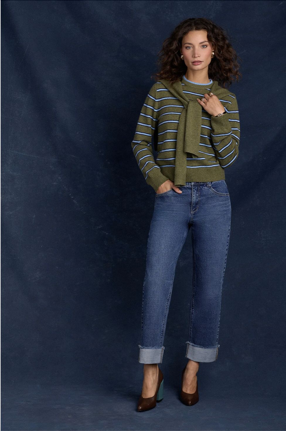 High Rise Clean  Finish  Fray Cuff  Hem Boyfriend Jeans