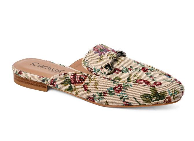 Charmer Mule | SALE | MSRP: $44, Color: Sand Floral Brocade, Size: 6