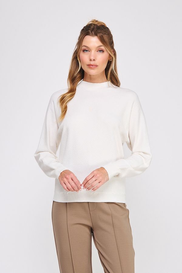 Fine Gauge Mock Neck Sweater