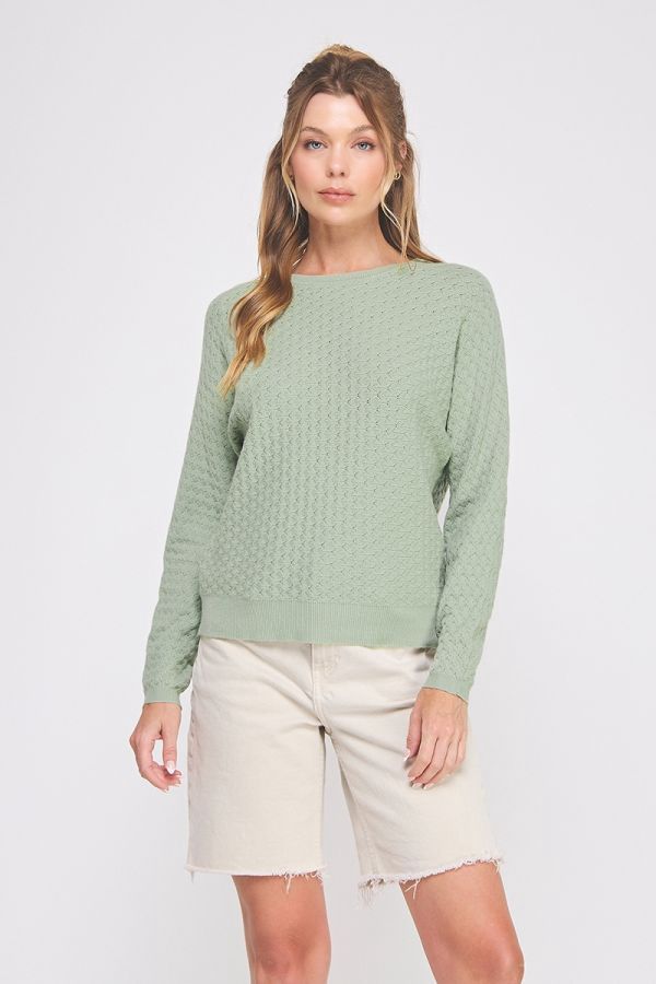 Fine Gauge Pointelle Sweater