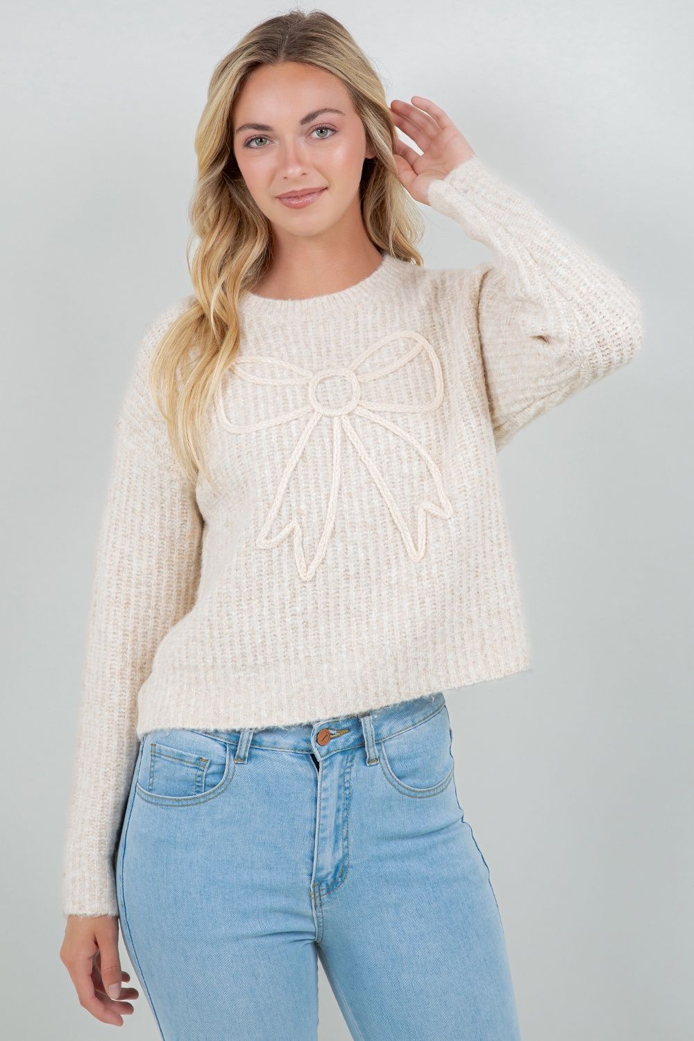 Chenille Bow Pullover