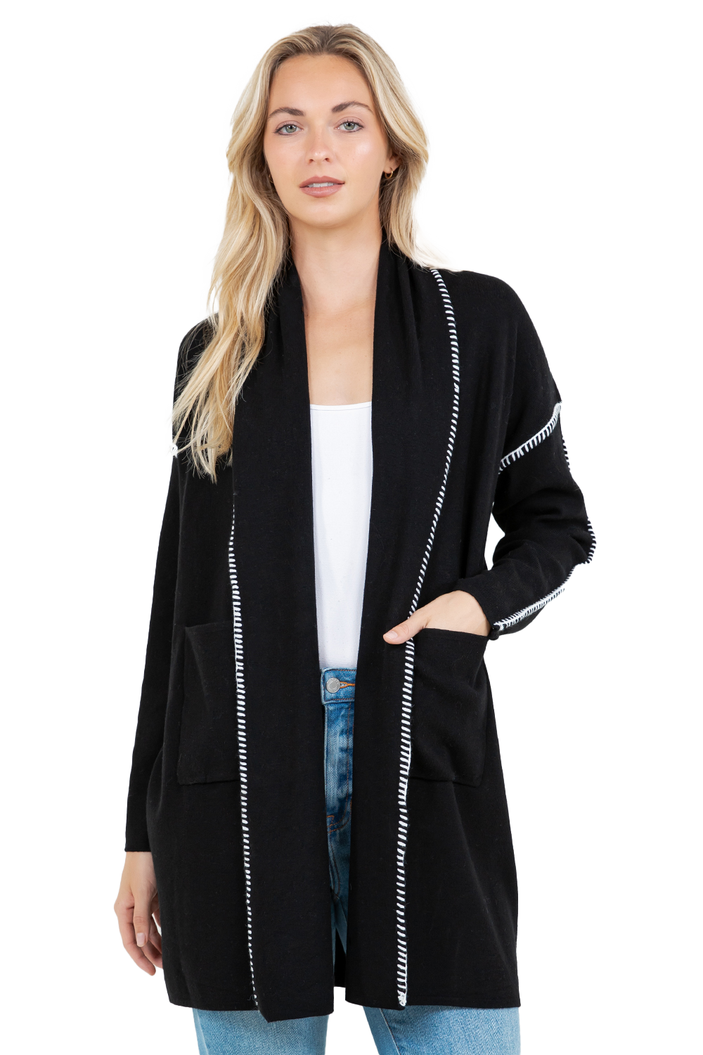 Cardigan with Whip Stitching