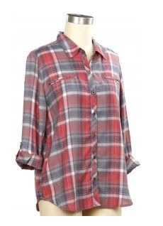 Denim Date Long Slv Plaid Shirt
