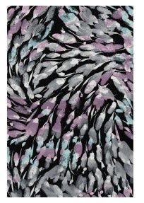 Vision Quest 3/4 Slv Multi Print Top, Color: Iris Black Multi, Size: Small