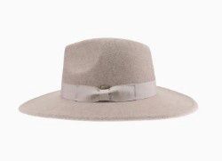 Grosgrain Bow Vegan Felt Fedora Hat