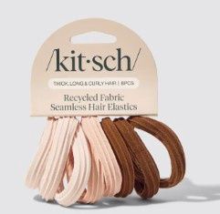 Recycled Seamless Hair Elatics - 8pc set, Color: Rosewood