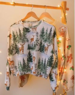 All Over Print Cropped Sweatshirt