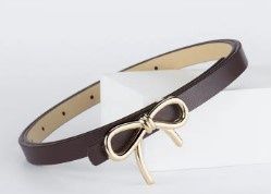 Bow Pu Leather Skinny Belt | Elegant Waist Cincher