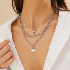 Minimalist Lock Key Pendant