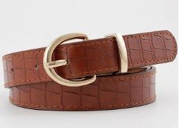 Round Buckle Leather Belt