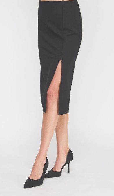 High Waist Knit Midi Skirt