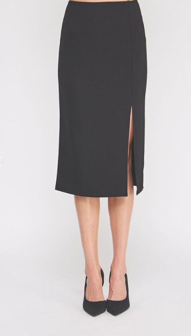 High Waist Knit Midi Skirt