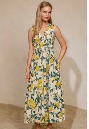 Vintage Lemonade Scalloped Lace Maxi Dress