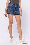 Sofie Mom Shorts with Side Slit, Color: Dark Blue, Size: XS