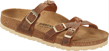 Franca Braided Oiled Leather, Color: Cognac, Size: 37/6-6.5, Width: Regular/Wide