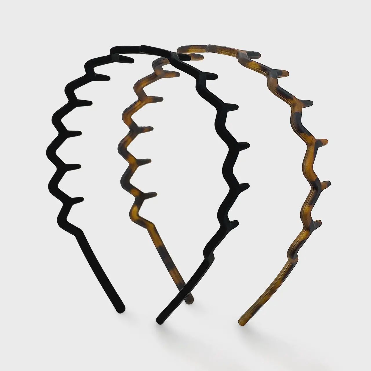 Recycled Zig Zag Headband 2pc, Color: Black &amp; Tort