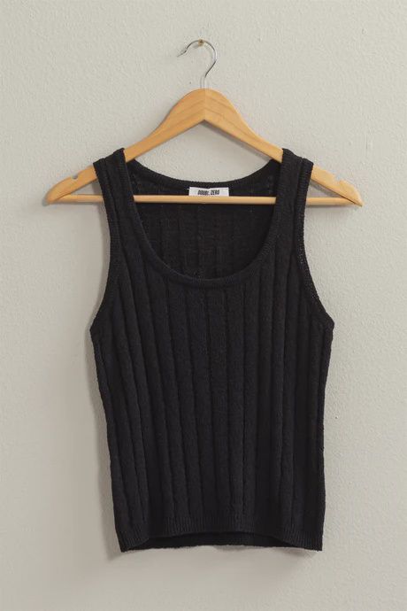 Ribbed Tank Knit | SALE | MSRP: $30 | Over 50% Off, Color: Black, Size: Small