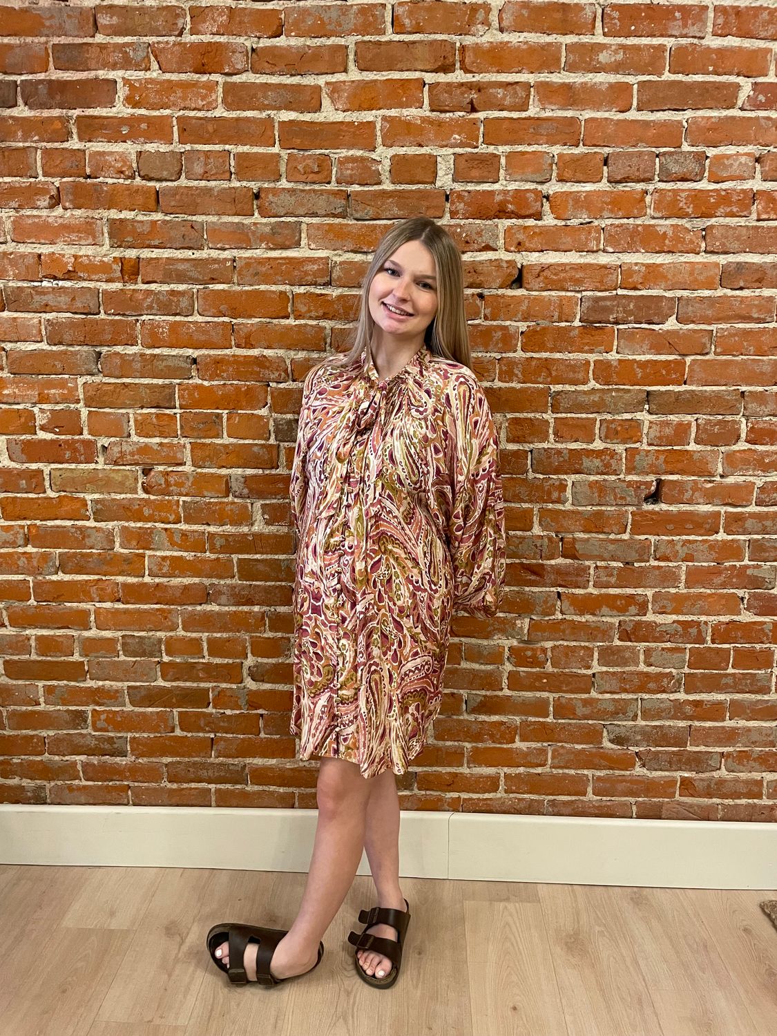 Very Berry Front Pleat Shirt Dress | SALE | MSRP: $70 | 20% Off