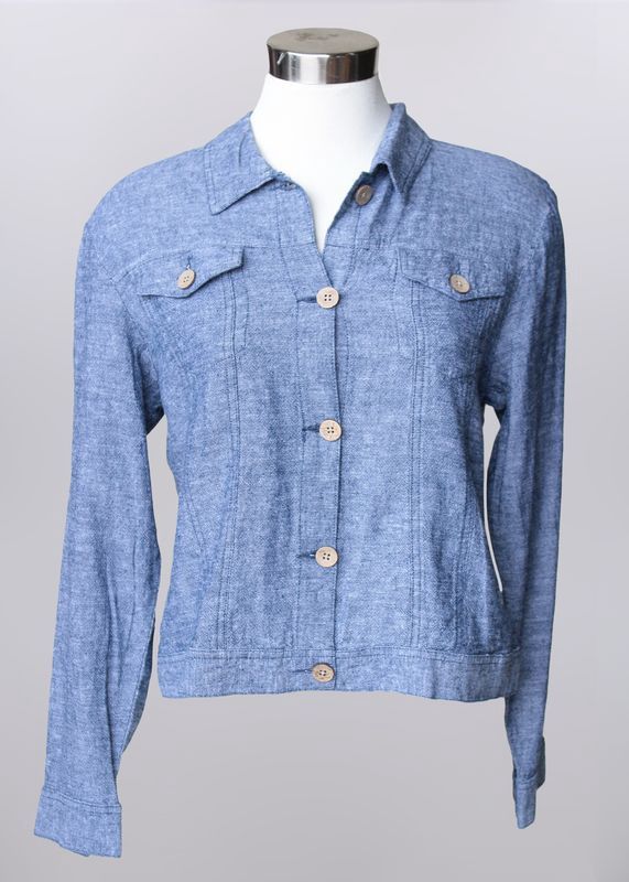 Like Denim Jacket, Color: Indigo, Size: Small