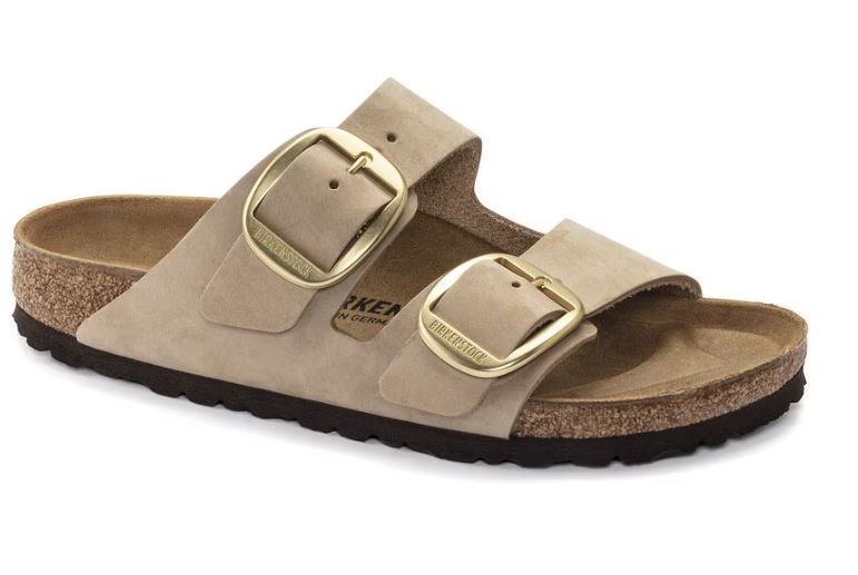 Arizona Big Buckle | Nubuck Leather, Color: Sandcastle, Size: 38/7-7.5, Width: Regular/Wide