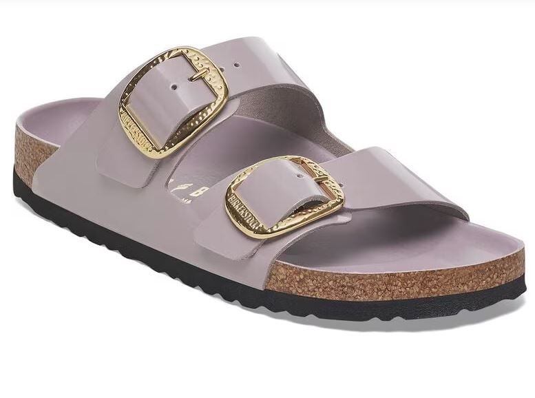 Arizona Hammered Big Buckle | Natural Leather Patent, Color: High Shine Faded Purple, Size: 37/6-6.5, Width: Medium/Narrow
