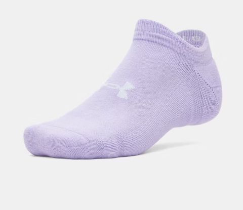 UA Unisex Essential Cushion 6-Pack No Show Socks, Color: Purple:538, Size: Medium
