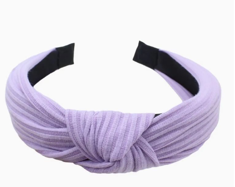 New Simple Wide Cross Headband, Color: Light Lav