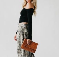 Wrenlee Woven Flap Crossbody, Color: Brown