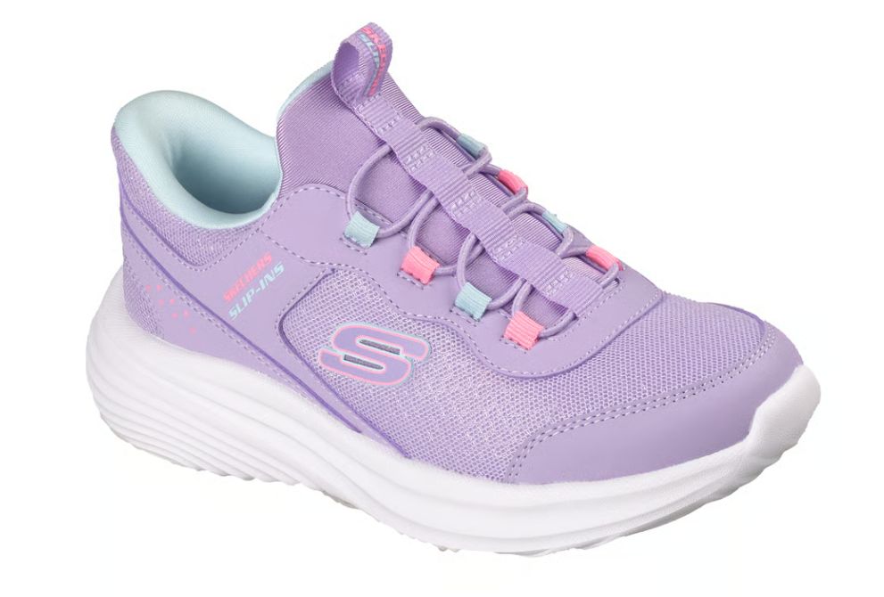 Girls Skechers Slip-ins Bounder Pro, Color: Lavender, Size: 13, Type: Kids