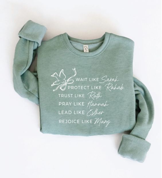 Women of the Bible Sweatshirt, Color: Dark H. Sage, Size: Small