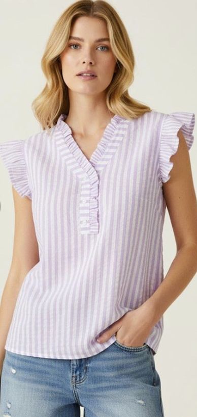 Lavender Frill Top