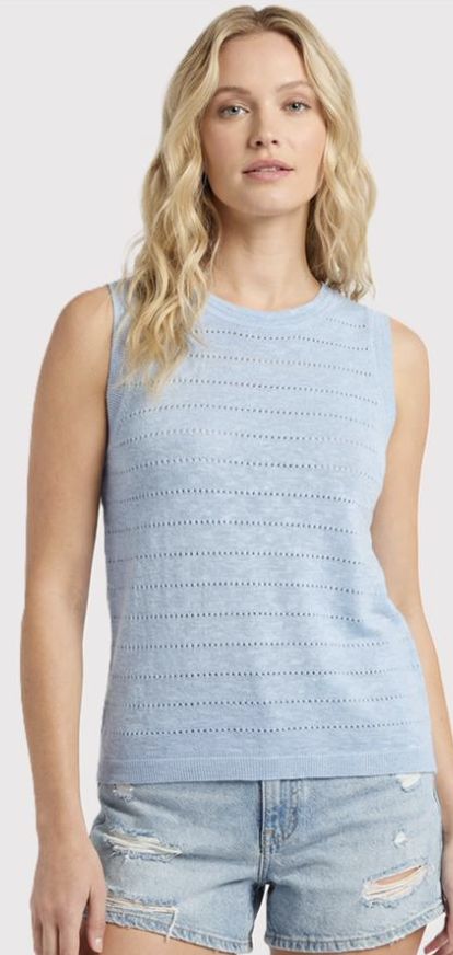 Chambray Pointelle Tank