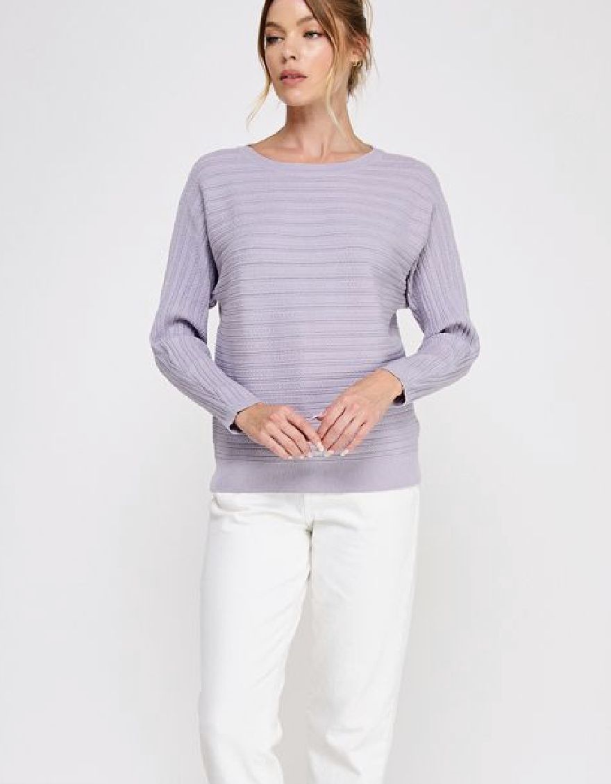 Fine Gauge Braided Pointelle Dolman Sweater