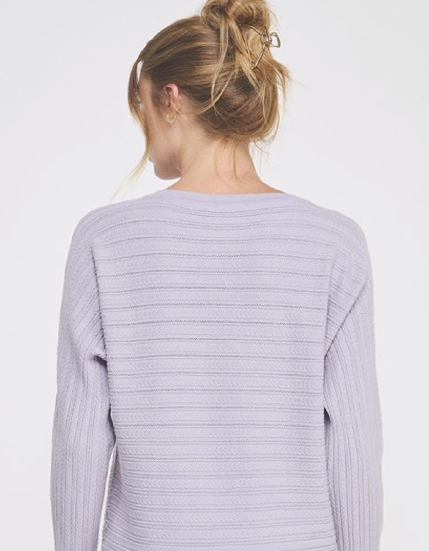 Fine Gauge Braided Pointelle Dolman Sweater