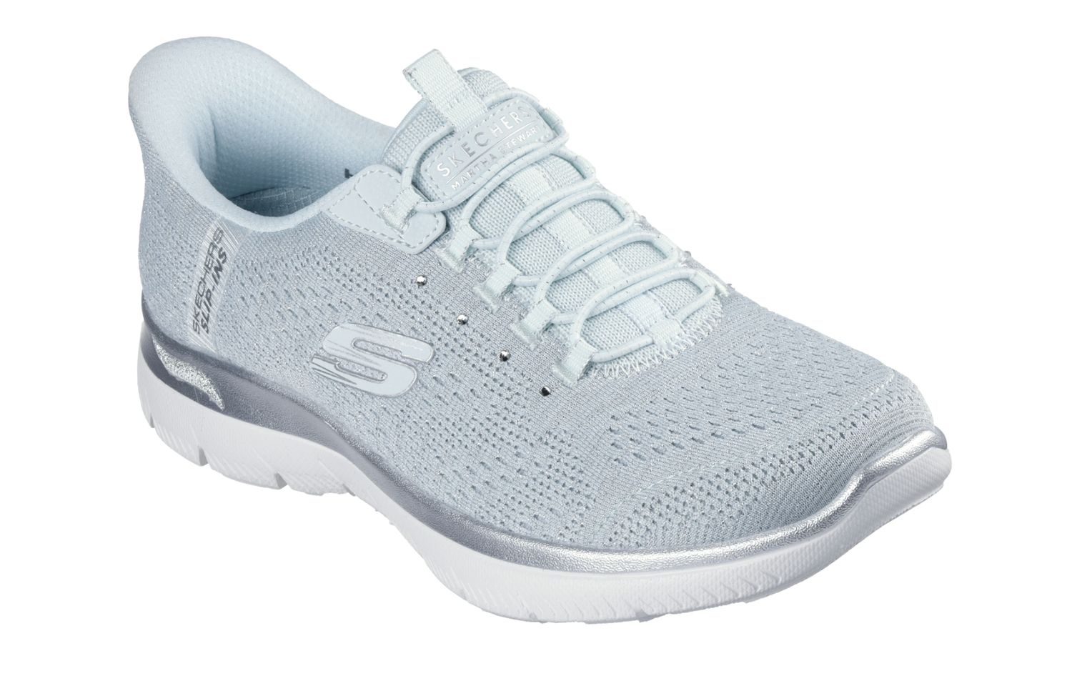 Skechers Slip-ins Martha Stewart: Arch Fit Summits | SALE | MSRP: $100 | 20% Off, Color: Light Blue Soft Shimmer, Size: 7.5