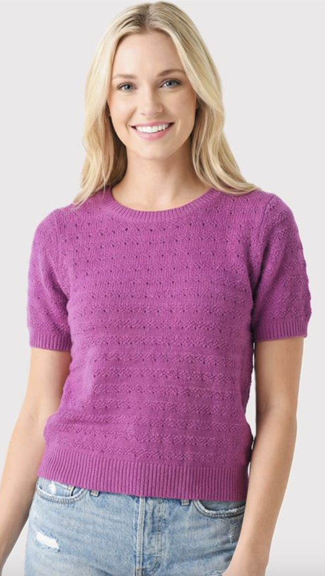 Orchid Pointelle Top