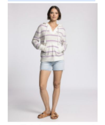 Rylee Hoodie, Color: Ivory Lavender, Size: Small