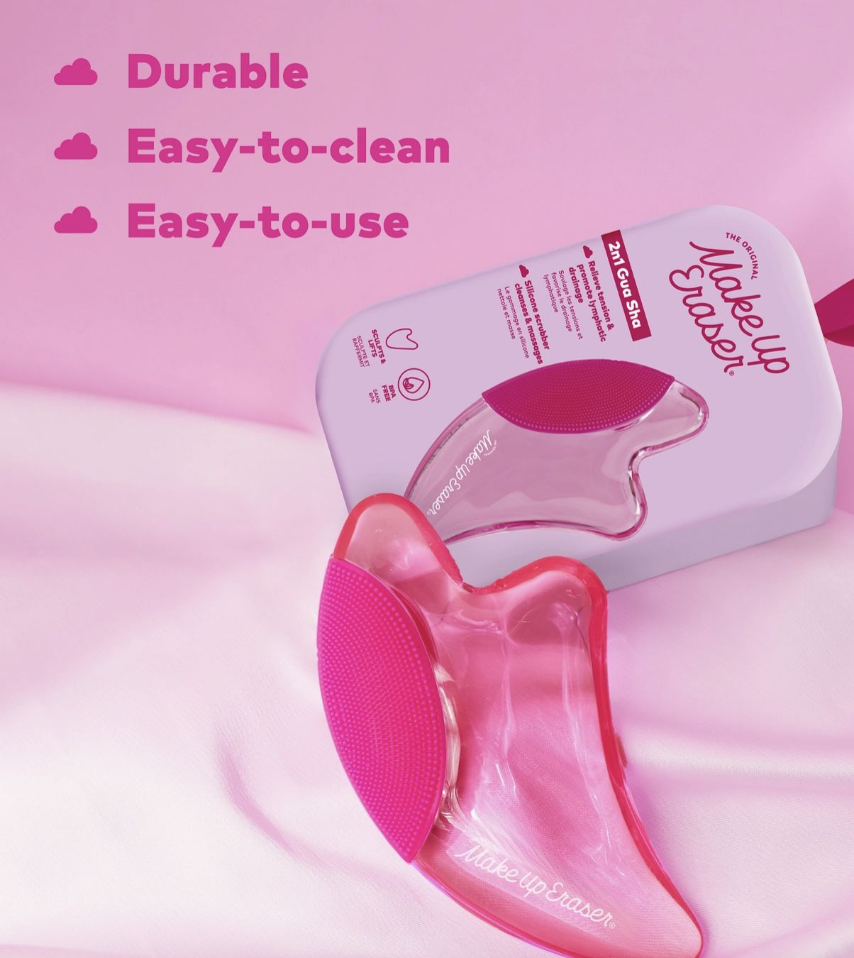 Puff Eraser: 2n1 Gua Sha &amp; Facial Scrubber