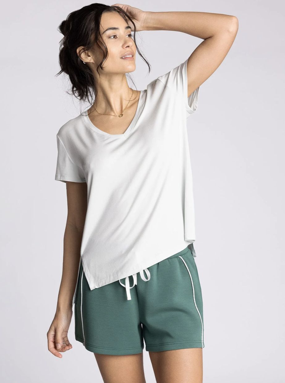 Ananya Tee, Color: Aqua Stone, Size: Xtra-Small