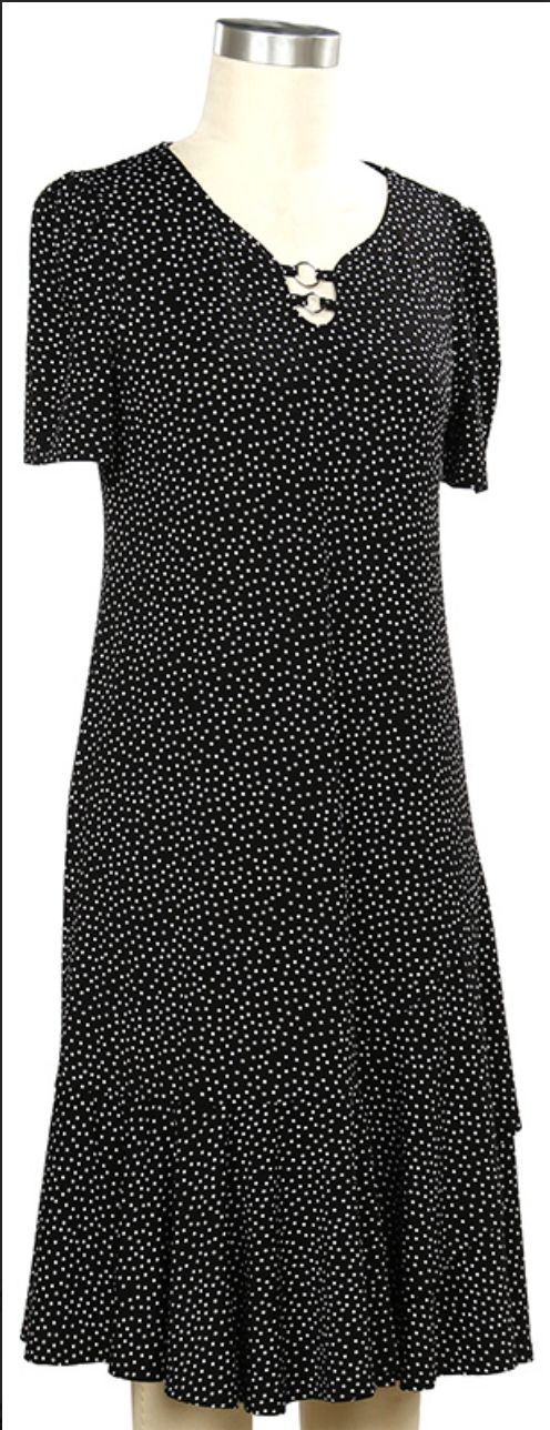 Dionne Dot Print Dress, Color: Black White, Size: Small