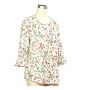 Fantasia 3/4 Sleeve Flower Print Top