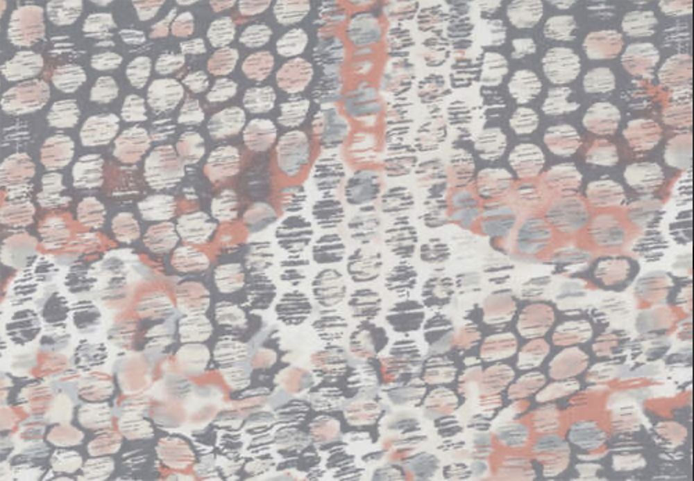 Easy Does 3/4 Sleeve Dot Patch Print, Color: Hibiscus Earl Grey, Size: Small