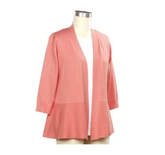Genuine Sign 3/4 Sleeve Solid Peplum Cardigan