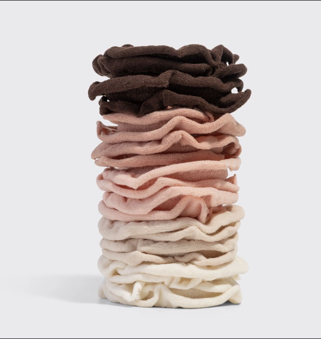 Recycled Fabric Petal Hair Elastics 10pc Set