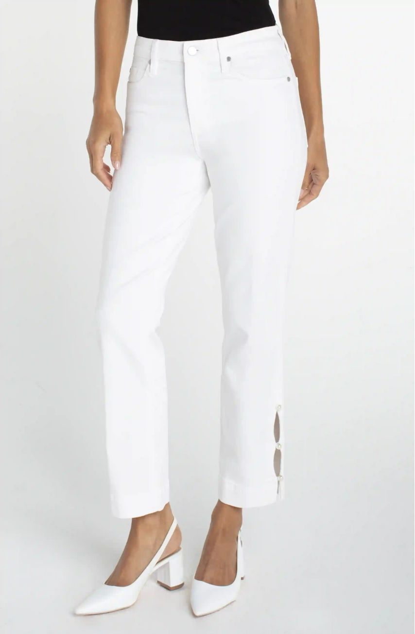Kennedy Crop Straight With Pearl Trim, Color: Bright White, Size: 4