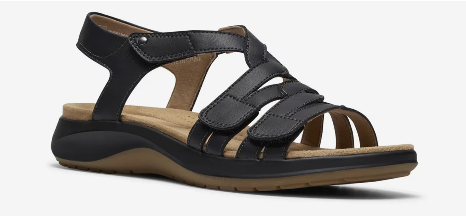 Maelynn Paige Sandal, Color: Black Leather, Size: 7