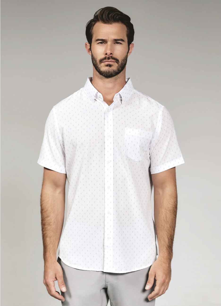 Renzo Short Sleeve, Color: White, Size: Large