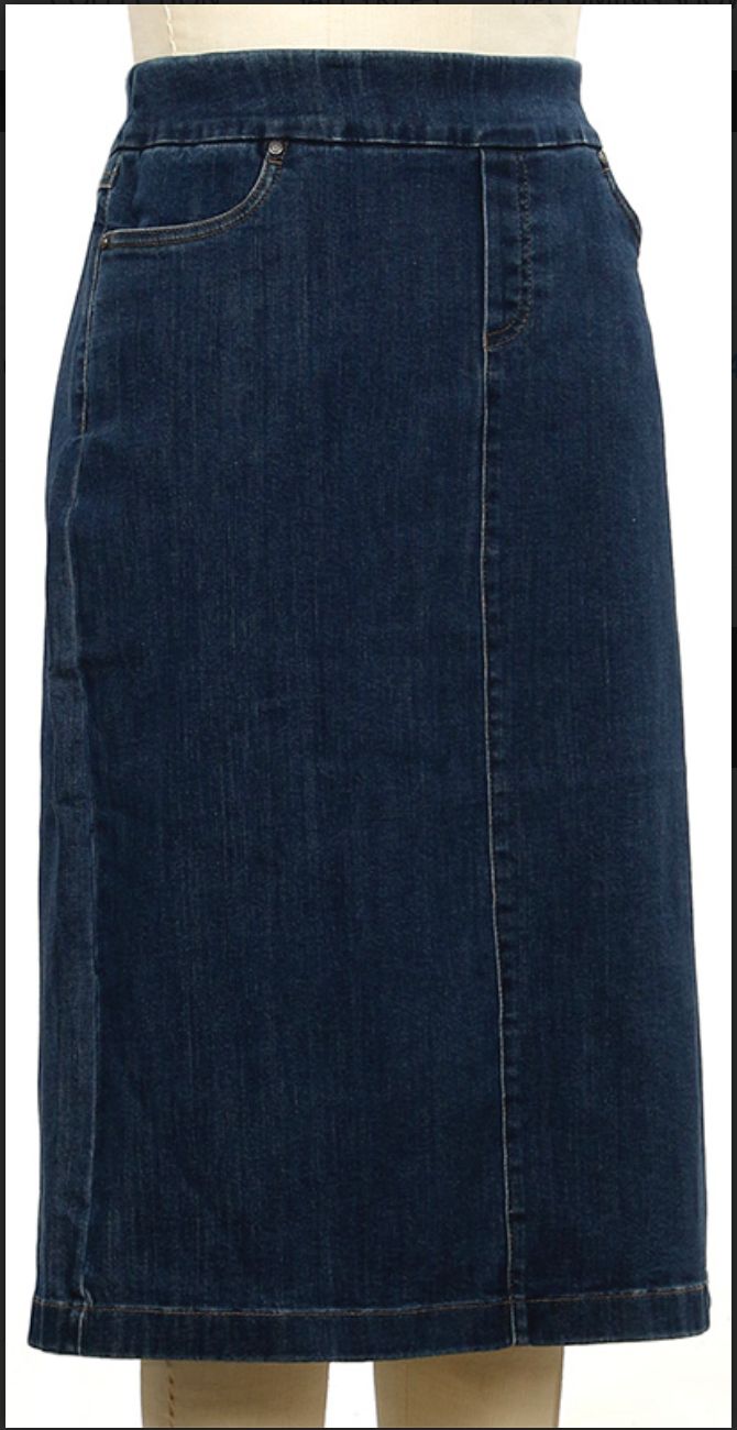 Denim Diva Slim Skirt, Color: Dark Denim, Size: 6
