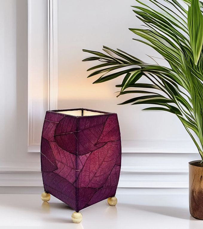 Mini Square Cocoa Leaf Lamp Shade