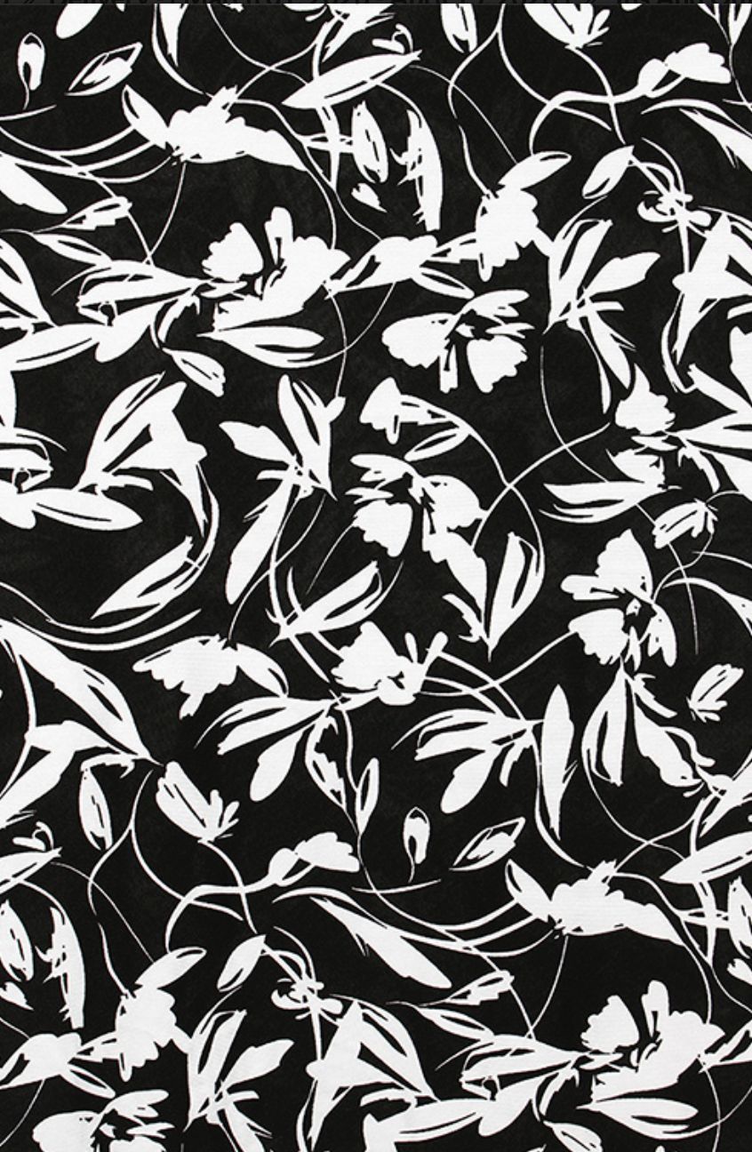 Ins &amp; Outs 3/4 Sleeve Printed Top, Color: Black/White, Size: Small